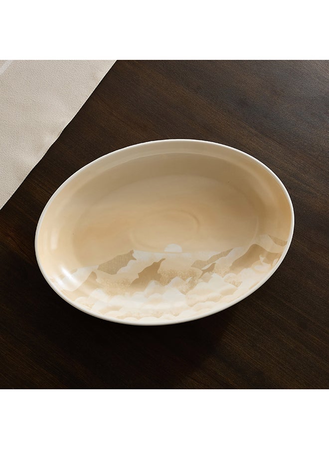 Home Box Sahra Serving Platter, Beige, 35cm - Image 2